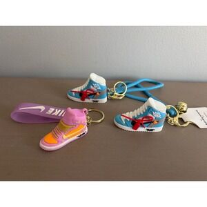 Nike Air Jordan Louis lot of 3 Keychains blue pink